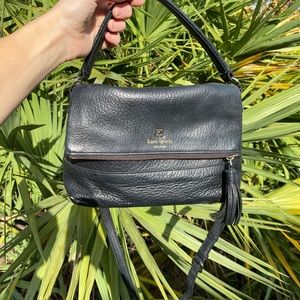 • Kate Spade • Black pebbled Leather Crossbody Removable Strap